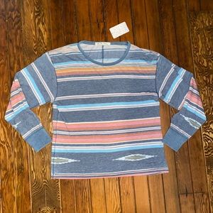 Free People Long Sleeve Tribal Pattern T-Shirt